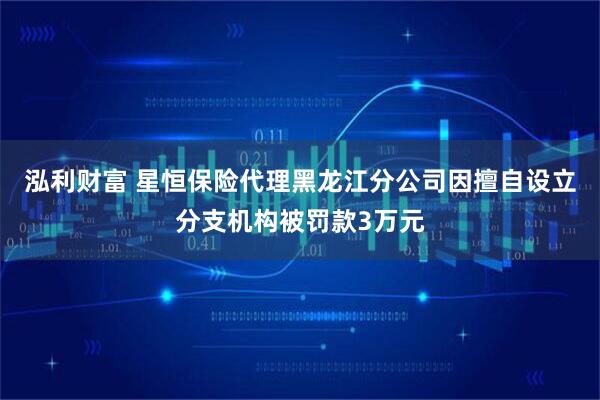 泓利财富 星恒保险代理黑龙江分公司因擅自设立分支机构被罚款3万元